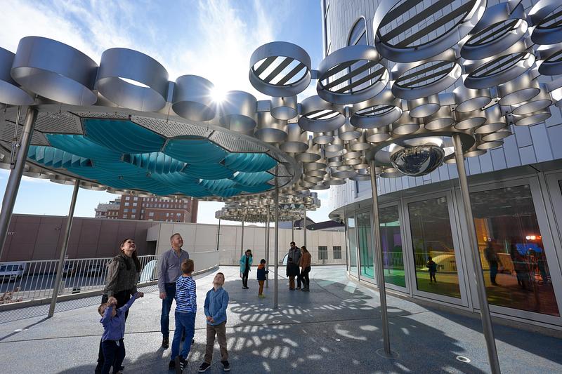 Press kit | 2757-61 - Press release | Defining a New Urban Experience Through the Lens of Digital Craft - FUTUREFORMS - Urban Design -  Weatherscape was envisioned as fundamentally playful—an open invitation to curiosity, much like a collection of petri dishes set out for experimentation.  - Photo credit: Genaro Limon