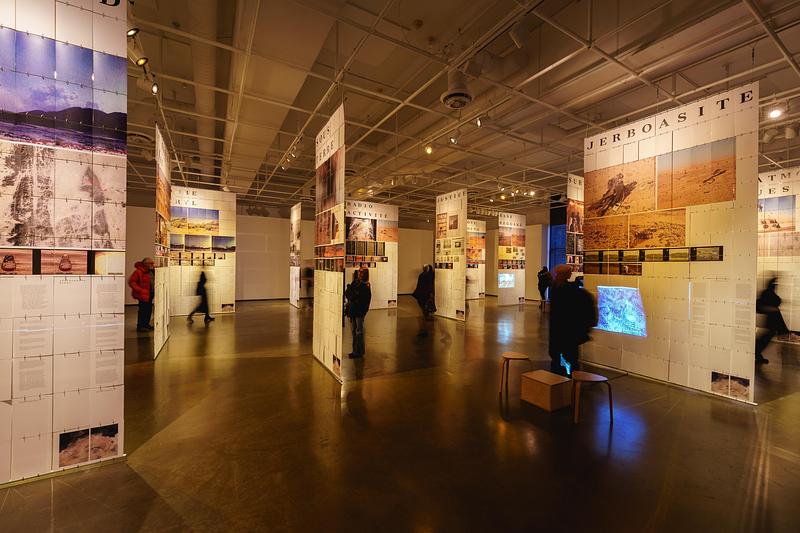 Press kit | 748-54 - Press release | UQAM’s Centre de design Presents "Toxicité coloniale : Architecture et paysage radioactifs français dans le Sahara" - Centre de design de l'UQAM - Event + Exhibition -  <p>"Toxicité coloniale : Architecture et paysage radioactifs français dans le Sahara" exhibition presented at UQAM's Centre de design, 2026.</p>  - Photo credit: Benoit Rousseau