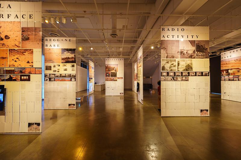 Press kit | 748-54 - Press release | UQAM’s Centre de design Presents "Toxicité coloniale : Architecture et paysage radioactifs français dans le Sahara" - Centre de design de l'UQAM - Event + Exhibition -  "Toxicité coloniale : Architecture et paysage radioactifs français dans le Sahara" exhibition presented at UQAM's Centre de design, 2026.  - Photo credit: Benoit Rousseau