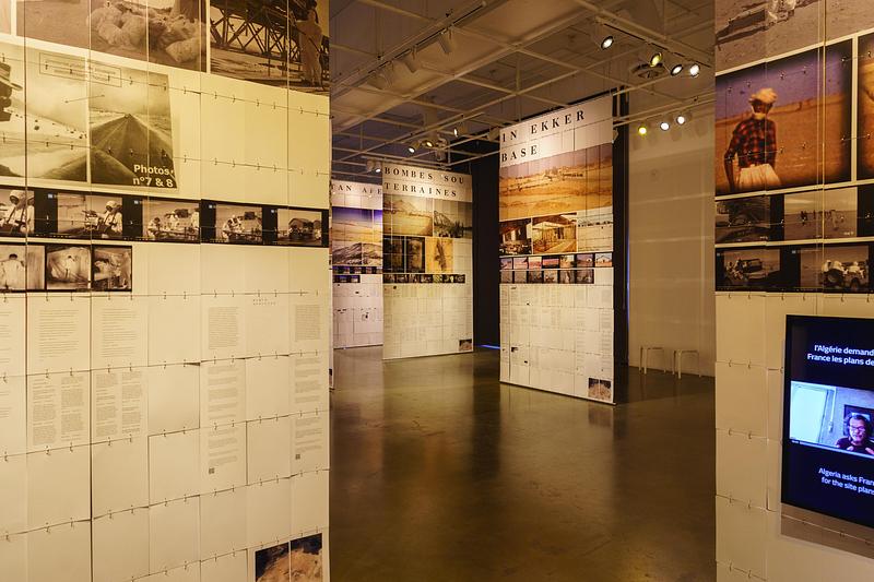 Press kit | 748-54 - Press release | UQAM’s Centre de design Presents "Toxicité coloniale : Architecture et paysage radioactifs français dans le Sahara" - Centre de design de l'UQAM - Event + Exhibition -  "Toxicité coloniale : Architecture et paysage radioactifs français dans le Sahara" exhibition presented at UQAM's Centre de design, 2026.  - Photo credit: Benoit Rousseau