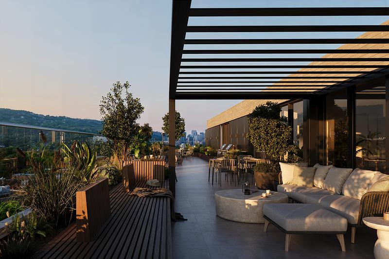 Dossier de presse | 1152-19 - Communiqué de presse | LumiGroup signe l’éclairage circadien de Bosco, un projet résidentiel locatif développé par PUR Immobilia à Montréal - LumiGroup - Design d’éclairage - Crédit photo : Common Ground Studios