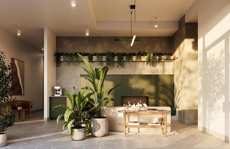 Dossier de presse | 1152-19 - Communiqué de presse | LumiGroup signe l’éclairage circadien de Bosco, un projet résidentiel locatif développé par PUR Immobilia à Montréal - LumiGroup - Design d’éclairage - Crédit photo : Common Ground Studios