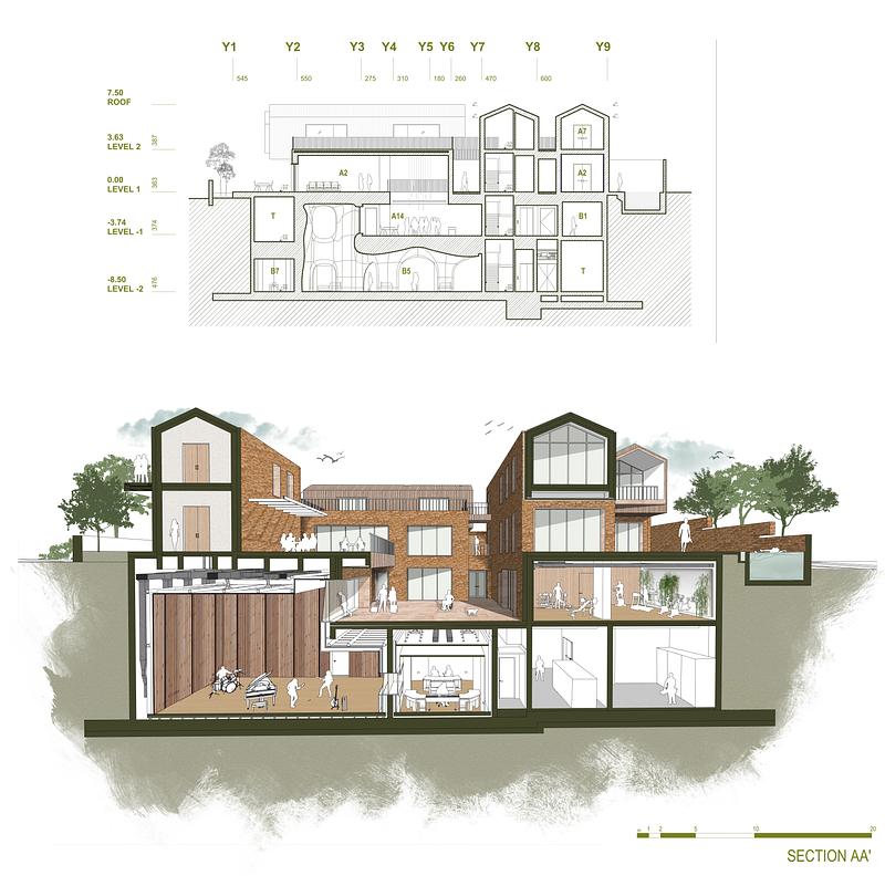Press kit | 2204-11 - Press release | SOUR Unveils Pur: A Masterclass in Sensory Architecture and Acoustic Innovation Opens on the Aegean Coast - SOUR - Commercial Architecture - Section / Perspective - Photo credit: © 2026 SOUR.