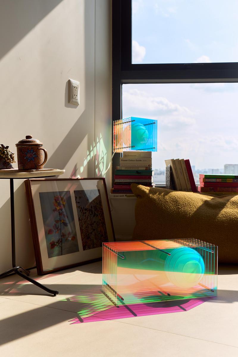 Dossier de presse | 7491-02 - Communiqué de presse | BằNG · Unboring Objects : façonnés par les matériaux, les procédés et l’environnement d’atelier - BằNG - Design d’éclairage - Dreamy Lớp petit rectangle et petit carré - Crédit photo : BằNG