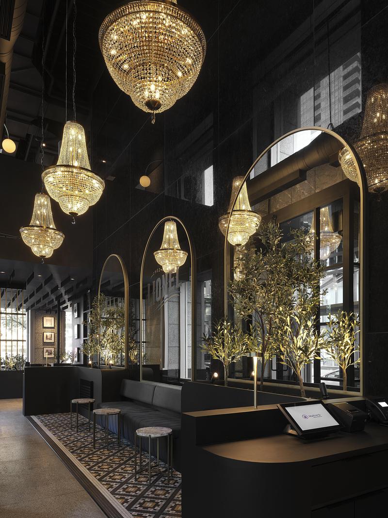 Dossier de presse | 3962-02 - Communiqué de presse | Cléo Katcho Design Architectural revisite la brasserie française en aménageant une nouvelle adresse Chez Lionel au centre-ville de Montréal - Cleo Katcho Design Architectural Inc. - Design d’intérieur commercial - Crédit photo : Maxime Brouillet