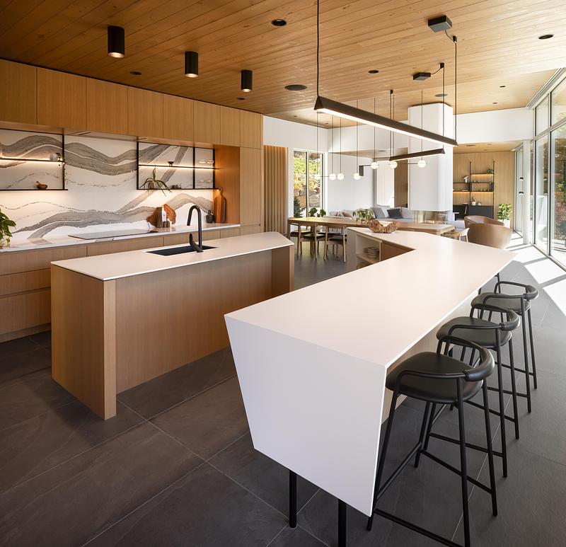 Press kit | 880-25 - Press release | The Albatross - MU Architecture - Residential Architecture - Kitchen-Island - Photo credit: Stéphane Groleau