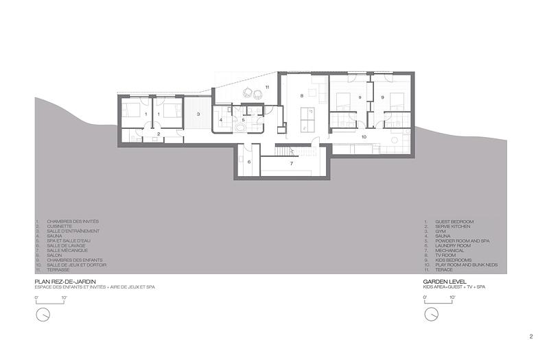 Press kit | 880-25 - Press release | The Albatross - MU Architecture - Residential Architecture - Garden Level Plan - Photo credit: MU Architecture
