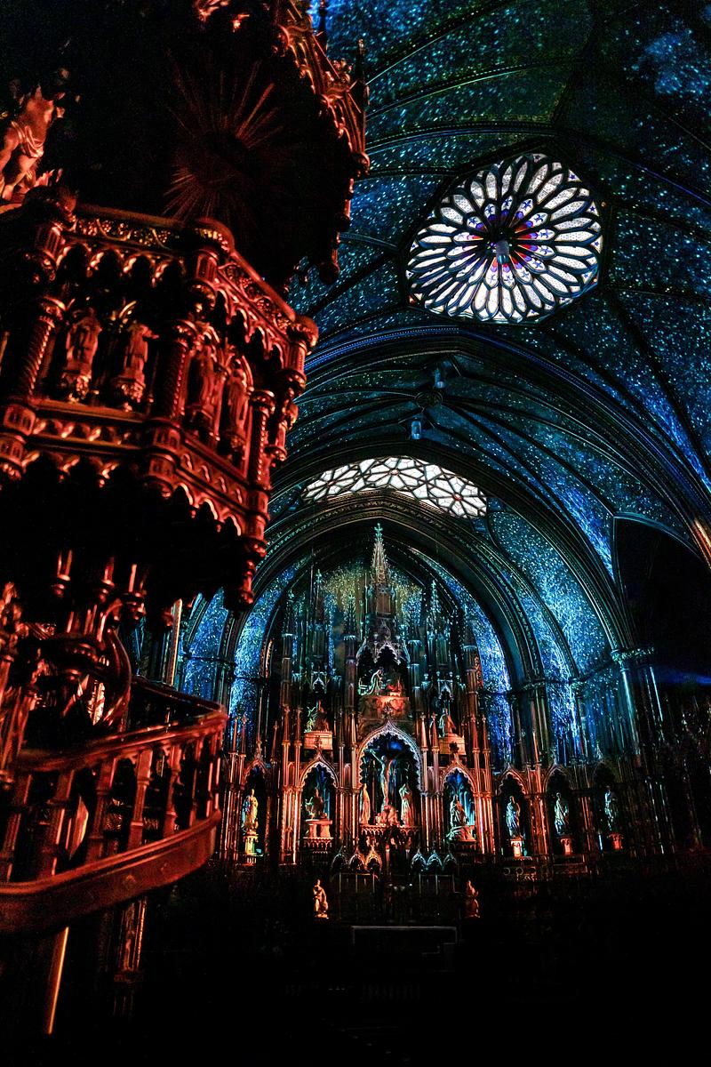 Press kit | 1089-13 - Press release | AURA by Moment Factory: Transforming Iconic Cultural Venues Into Must-Visit Immersive Destinations - Moment Factory - Multimedia Design -  AURA Notre-Dame Basilica, Montreal (inaugurated in 2017) - Photo credit: Moment Factory
