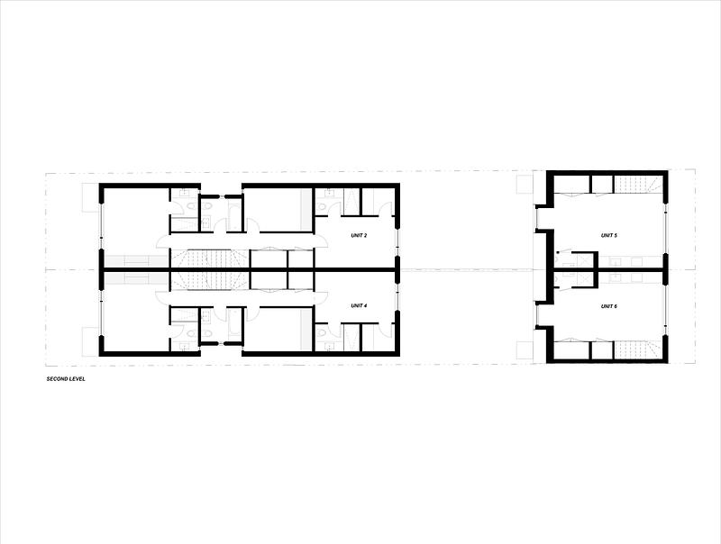 Press kit | 7856-01 - Press release | Montrose Sixplex: A New Housing Model for Gentle Density on a Residential Street in Toronto - Gabriel Fain Architects - Residential Architecture - <p>Second Level Plan</p> - Photo credit: Gabriel Fain Architects