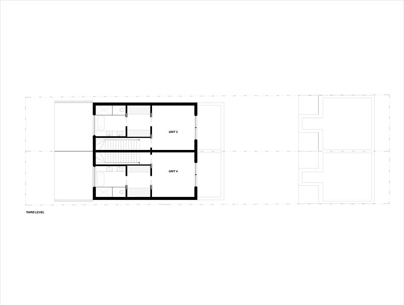 Press kit | 7856-01 - Press release | Montrose Sixplex: A New Housing Model for Gentle Density on a Residential Street in Toronto - Gabriel Fain Architects - Residential Architecture - Third Level Plan - Photo credit: Gabriel Fain Architects