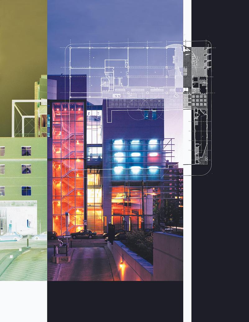 Press kit | 3326-05 - Press release | UQAM’s Pavillon de Design Receives the Royal Architectural Institute of Canada’s Prestigious Prix du XXe siècle - Université du Québec à Montréal - Institutional Architecture -  photomontage of UQAM’s Pavillon de Design  - Photo credit: Dan Hanganu &amp; Gilles Prud'homme