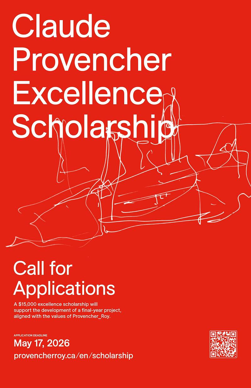 Press kit | 952-36 - Press release | Provencher_Roy launches the Claude-Provencher Excellence Scholarship to support emerging talent in architecture - Provencher_roy - Competition - Photo credit: Provencher_Roy