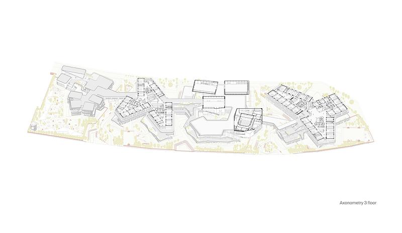 Press kit | 4008-03 - Press release | The Educational Complex Sirius - ATRIUM - Institutional Architecture - Axonometry of the third floor - Photo credit: ATRIUM