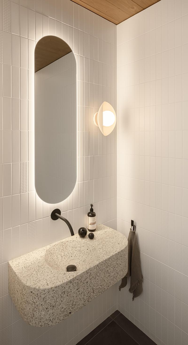 Press kit | 880-25 - Press release | The Albatross - MU Architecture - Residential Architecture - Powder room - Photo credit: Stéphane Groleau