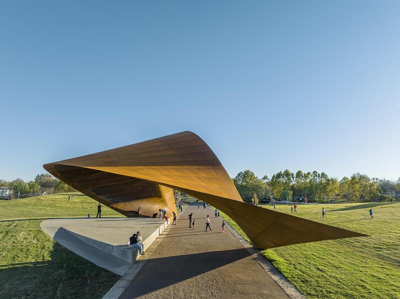 Press kit | 809-48 - Press release | AZURE Announces the 28 Winners of the 2026 AZ Awards - AZURE Media - Competition - Urban Design - <p class="">INTERVENTIONS AND INFRASTRUCTURE</p><p>Winner: Luther George Park Performance Pavilion by Trahan Architects, Springdale, U.S.</p> - Photo credit: Tim Hurlsley