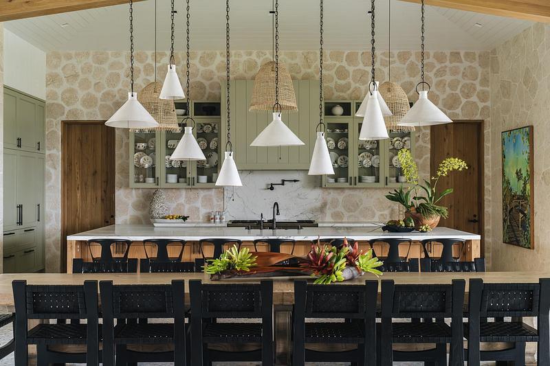 Press kit | 2757-63 - Press release | Philpotts Interiors Celebrates Six Decades of Design Excellence - Philpotts Interiors - Residential Interior Design -   Kūkiʻo: Playful lighting fixtures bring a sense of wonder to everyday routines, while outdoor elements like a fire pit invite relaxation, reflection, and connection. These thoughtful touches extend the tropical retreat experience well beyond the walls of the home.  - Photo credit:   Jenn Ellenburg 
