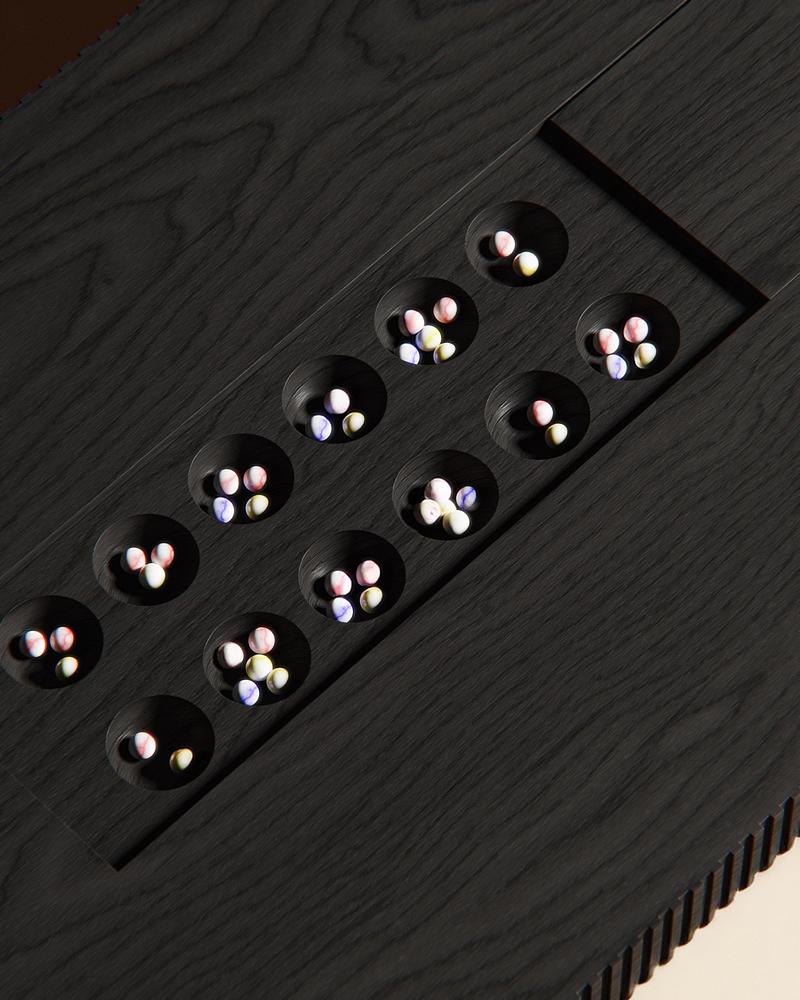 Press kit | 7890-01 - Press release | Kabila Collection - Terry Aidoo - Product - Kabila Coffee Table - Oware game hidden compartment - Photo credit: Matteo Ercole