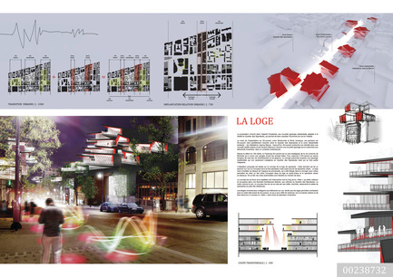 Press kit | 801-06 - Press release | Announce of the results of the urban design ideas contest for the Quartier Latin - Arrondissement de Ville-Marie - Competition - 
MENTION OF THE JURY<br><br>Groupe Leclerc Architecture + Design<br>Pierre Leclerc, architecte<br>LA LOGE
