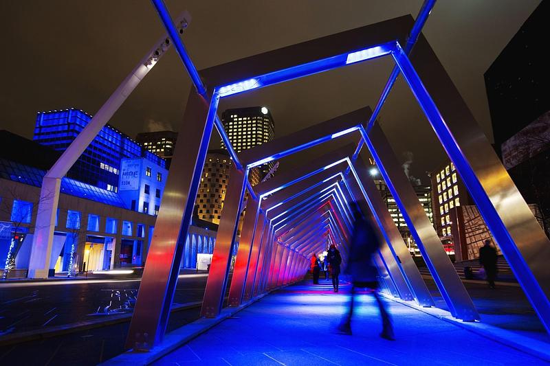 Press kit | 562-74 - Press release | 20 years of Montréal, UNESCO City of Design: two decades of innovation and influence - Bureau du design (Design Montréal), City of Montréal - Institutional Architecture - Luminothérapie in the Quartier des Spectacles – Iceberg (2012), by ATOMIC3 + Appareil Architecture - Photo credit: Martine Doyon, Quartier des Spectacles Partnership