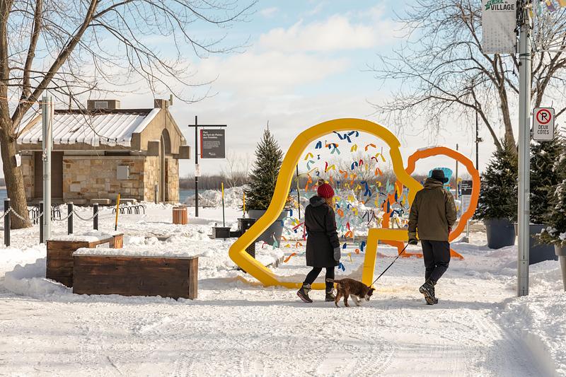 Press kit | 562-74 - Press release | 20 years of Montréal, UNESCO City of Design: two decades of innovation and influence - Bureau du design (Design Montréal), City of Montréal - Institutional Architecture - Winter Station Le jardin de l’espoir (Garden of Hope) – COVID‑19 Design Laboratory (2020)<br>by Ædifica, MASSIVart, and Körnelius - Photo credit: Mélanie Dusseault