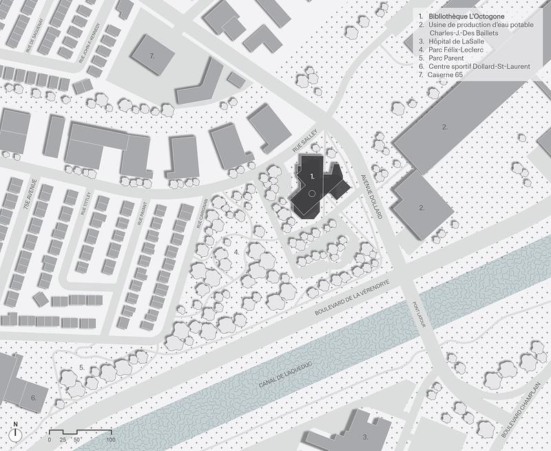Dossier de presse | 2263-11 - Communiqué de presse | La Bibliothèque L'Octogone : un pôle civique réinventé - Anne Carrier Architectes - Architecture institutionnelle - Implantation - Crédit photo : ACA