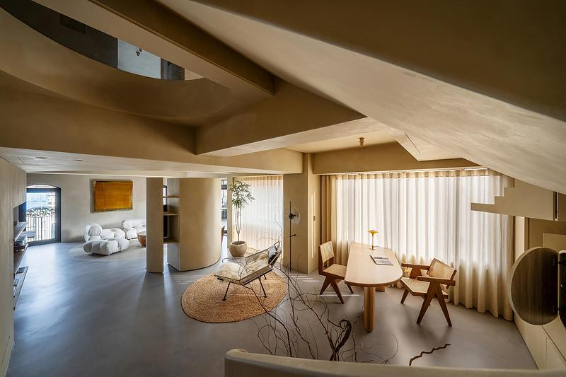Dossier de presse | 4941-02 - Communiqué de presse | Peny Hsieh Interiors Completes The Sculpted Penthouse, a Calm Retreat Above in Taipei - Peny Hsieh Interiors - Design d’intérieur résidentiel - Crédit photo : Kuomin Lee