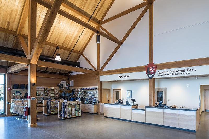 Press kit | 7896-01 - Press release | New Energy Works wins at the Architizer A+Awards for Acadia Gateway Center - New Energy Works - Commercial Architecture - Photo credit: Scott Hemenway Photography