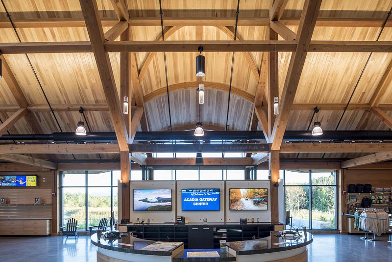Press kit | 7896-01 - Press release | New Energy Works wins at the Architizer A+Awards for Acadia Gateway Center - New Energy Works - Commercial Architecture - Photo credit: Scott Hemenway Photography