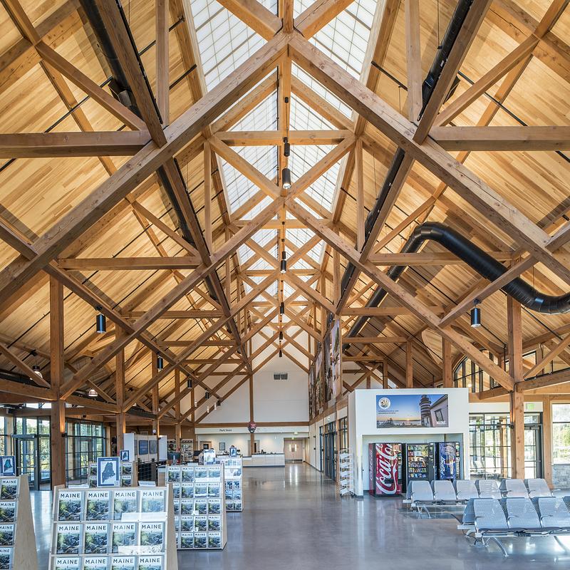 Press kit | 7896-01 - Press release | New Energy Works wins at the Architizer A+Awards for Acadia Gateway Center - New Energy Works - Commercial Architecture - Photo credit: Scott Hemenway Photography