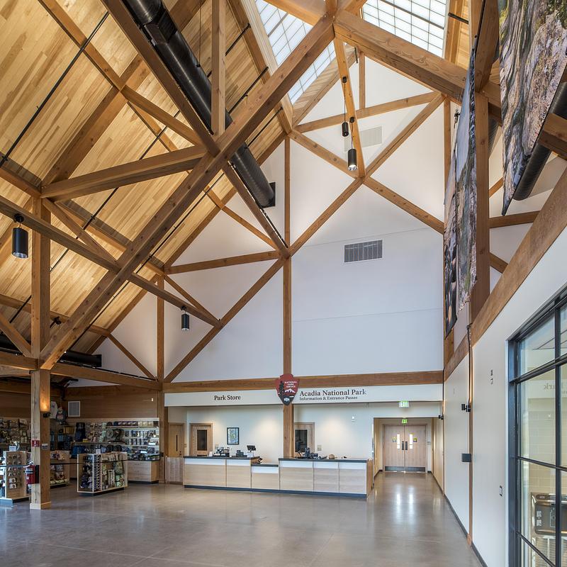 Press kit | 7896-01 - Press release | New Energy Works wins at the Architizer A+Awards for Acadia Gateway Center - New Energy Works - Commercial Architecture - Photo credit: Scott Hemenway Photography