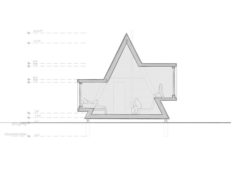 Press kit | 7043-03 - Press release | Woods Retreat - BE_Design - Residential Architecture - Section  - Photo credit: BE_Design