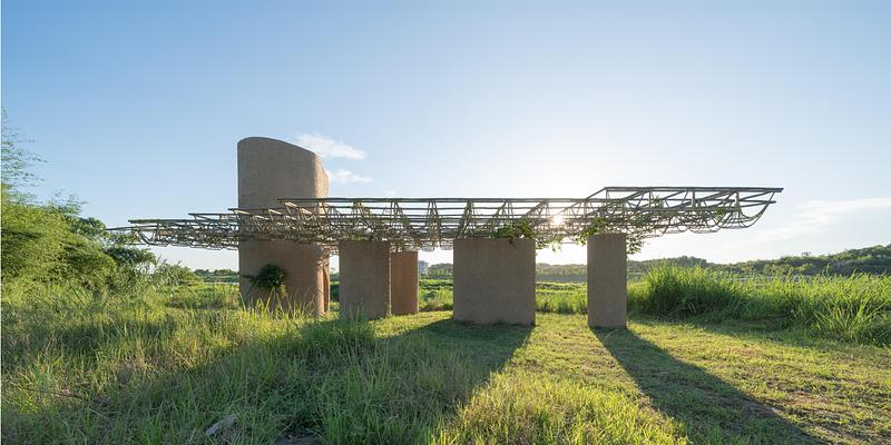 Press kit | 3808-01 - Press release | Wetland Caves: A Discovery Pavilion in the Longyou Wetlands - Studio 10 - Landscape Architecture - The east view of the Wetland Caves - Photo credit: Chao Zhang