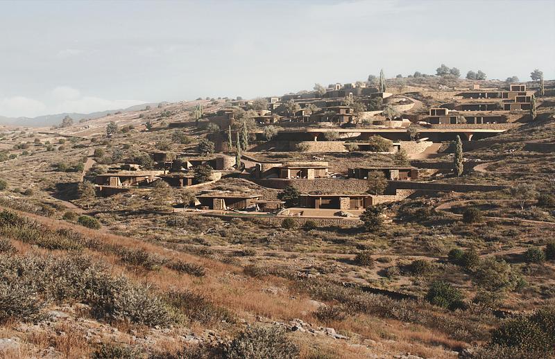 Dossier de presse | 7372-02 - Communiqué de presse | Aristides Dallas Architects receives the 2026 Architizer A+Award for Shared Ground, a contemporary interpretation of the Greek village - ARISTIDES DALLAS ARCHITECTS - Architecture résidentielle - Shared Ground unfolds as a contemporary village, where architecture follows the gradual logic of settlement rather than the composition of isolated buildings. - Crédit photo : KONSTANTINOS TSILIVIS