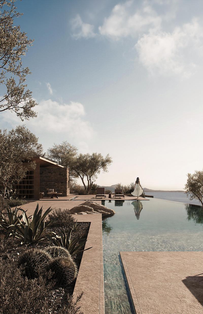 Dossier de presse | 7372-02 - Communiqué de presse | Aristides Dallas Architects receives the 2026 Architizer A+Award for Shared Ground, a contemporary interpretation of the Greek village - ARISTIDES DALLAS ARCHITECTS - Architecture résidentielle - Water, landscape and architecture come together to create spaces for everyday living rather than spectacle.<br> - Crédit photo : KONSTANTINOS TSILIVIS<br><br><br><br><br><br><br><br><br><br>