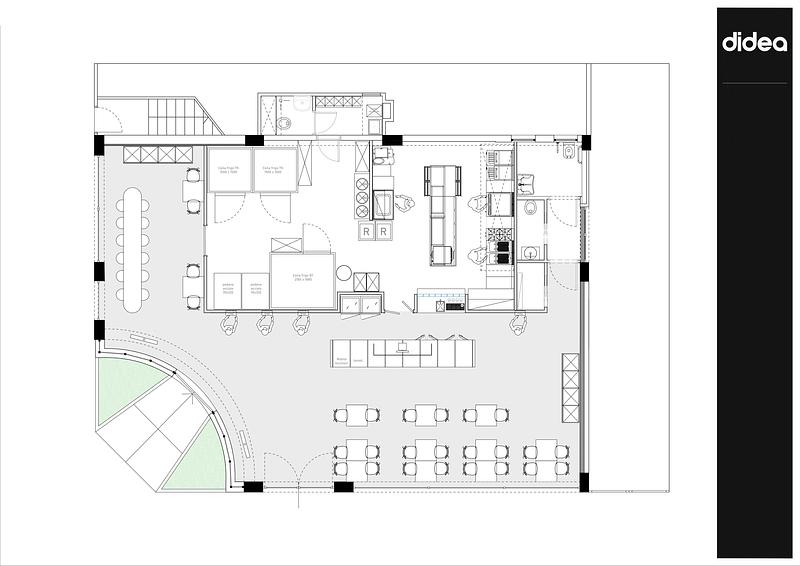 Dossier de presse | 4232-24 - Communiqué de presse | Un diner contemporain comme système spatial - Didea - Architecture commerciale - Plans - Crédit photo : © didea
