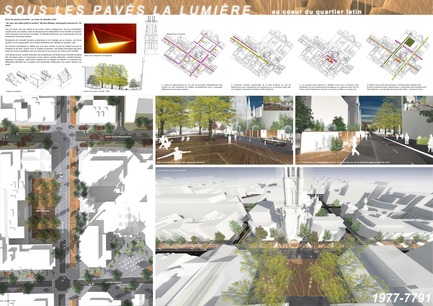 Press kit | 801-06 - Press release | Announce of the results of the urban design ideas contest for the Quartier Latin - Arrondissement de Ville-Marie - Competition - WINNER<br><br>Maxime Gagné Architecte<br>Maxime Gagné&nbsp;<br>SOUS LES PAVÉS LA LUMIÈRE