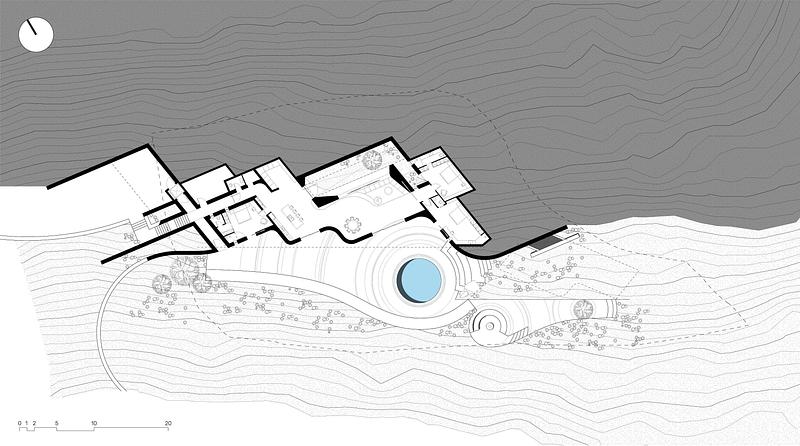 Dossier de presse | 5653-02 - Communiqué de presse | Rhoēs - Sinas Architects - Architecture résidentielle - Main house floor plan - Crédit photo : Sinas Architects