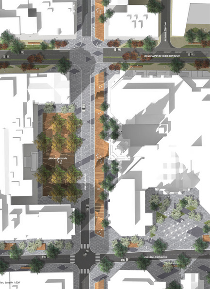Press kit | 801-06 - Press release | Announce of the results of the urban design ideas contest for the Quartier Latin - Arrondissement de Ville-Marie - Competition - WINNER<br><br>Maxime Gagné Architecte<br>Maxime Gagné&nbsp;<br>SOUS LES PAVÉS LA LUMIÈRE