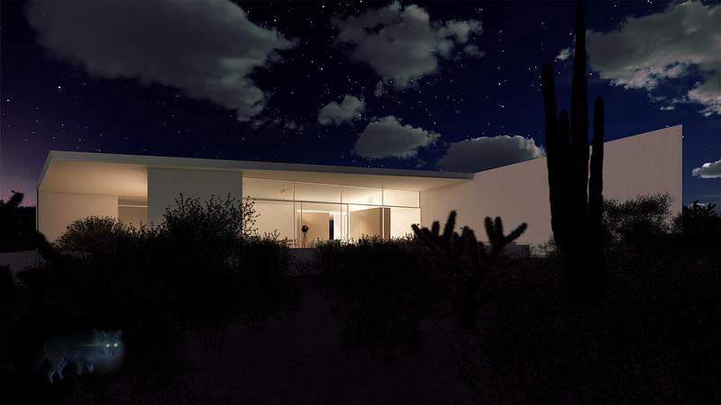 Dossier de presse | 7926-01 - Communiqué de presse | Casa Ala Blanca - HK ASSOCIATES - Architecture résidentielle - Vue nocturne - Crédit photo : HK ASSOCIATES