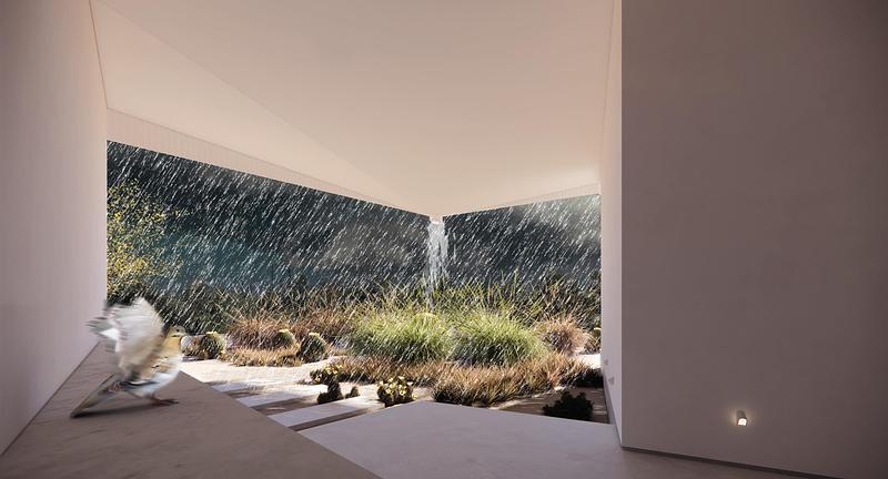 Dossier de presse | 7926-01 - Communiqué de presse | Casa Ala Blanca - HK ASSOCIATES - Architecture résidentielle - Averse de mousson - Crédit photo : HK ASSOCIATES