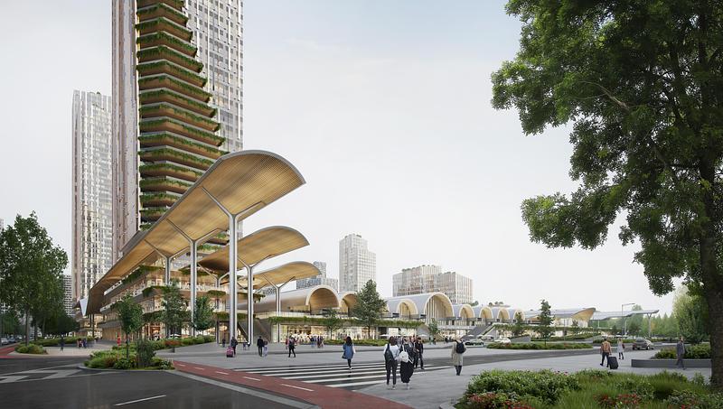 Press kit | 4196-02 - Press release | Remodeling of the Madrid-Chamartín Clara Campoamor Station - UTE Chamartín Ecosistema Abierto  (ESTEYCO + UNS + b720 Fermín Vázquez Arquitectos) - Competition - Photo credit: image by Play-Time ©Adif / Adif AV