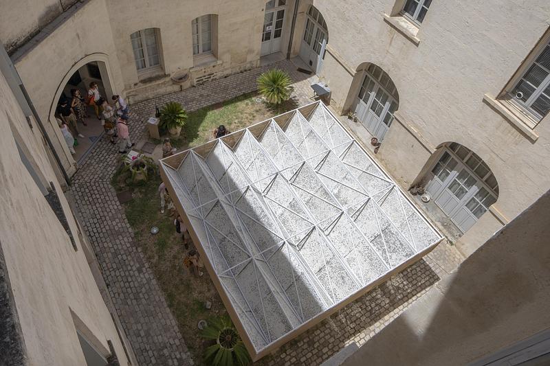 Press kit | 982-60 - Press release | Celebrating 20 Years of the Festival des Architectures Vives in Montpellier - Champ Libre Association - Event + Exhibition - The suspended Cloud, OFNN Group : Sanghoon Park and Sungmin Park - Photo credit: photoarchitecture.com