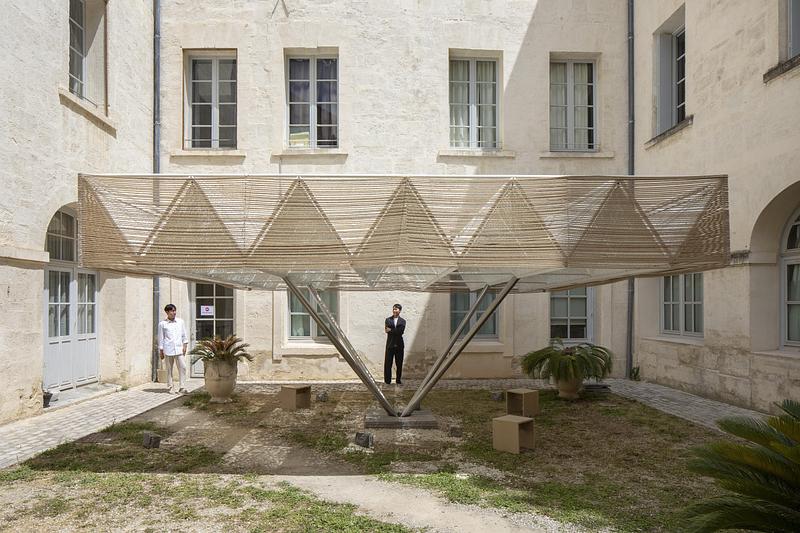 Press kit | 982-60 - Press release | Celebrating 20 Years of the Festival des Architectures Vives in Montpellier - Champ Libre Association - Event + Exhibition - The suspended Cloud, OFNN Group : Sanghoon Park and Sungmin Park - Photo credit: photoarchitecture.com