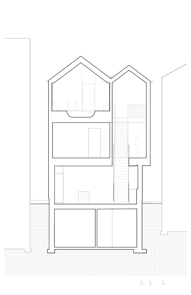 Press kit | 2744-14 - Press release | Bellwoods Residence - StudioAC - Residential Architecture - Cross Section  - Photo credit: StudioAC