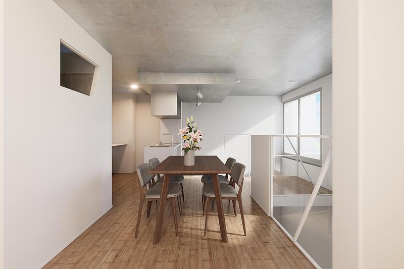 Dossier de presse | 3153-06 - Communiqué de presse | SHIN NAKANO trapezoidal - RYUICHI SASAKI ARCHITECTURE - Architecture résidentielle - INTERIOR RENDERING - Crédit photo : RYUICHI SASAKI ARCHITECTURE