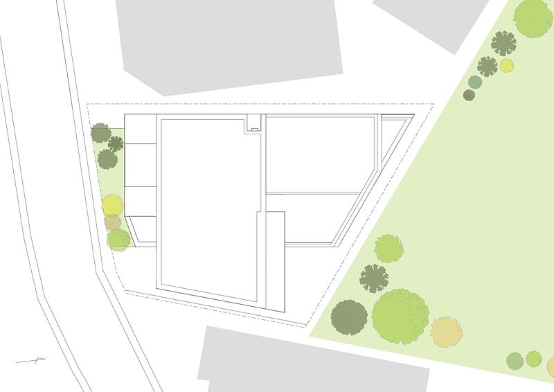 Dossier de presse | 3153-06 - Communiqué de presse | SHIN NAKANO trapezoidal - RYUICHI SASAKI ARCHITECTURE - Architecture résidentielle - SITE PLAN - Crédit photo : RYUICHI SASAKI ARCHITECTURE