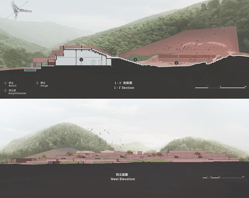 Press kit | 3524-07 - Press release | The Earth Valley Theater - GOA (Group of Architects) - Landscape Architecture - Section &amp; Elevation - Photo credit: ©GOA