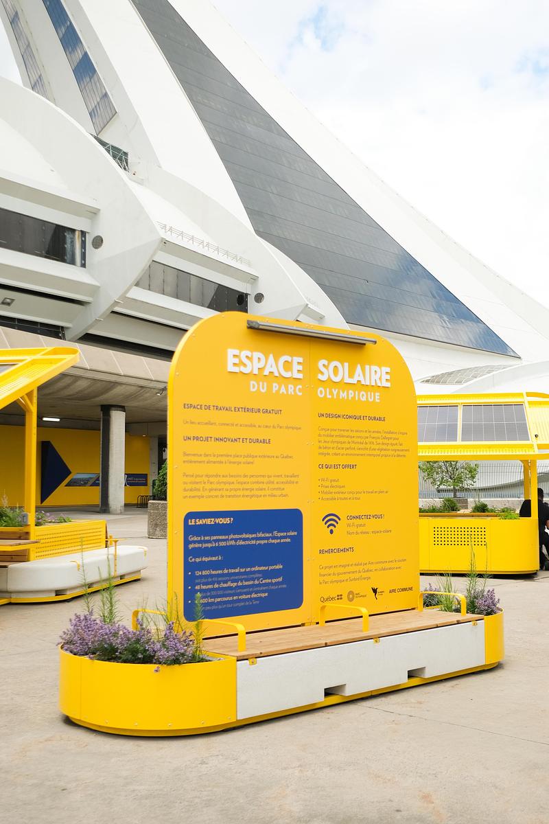 Dossier de presse | 3358-01 - Communiqué de presse | Aire commune dévoile l'Espace solaire du Parc olympique de Montréal - Aire commune - Design urbain - Crédit photo : Valérie Paquette