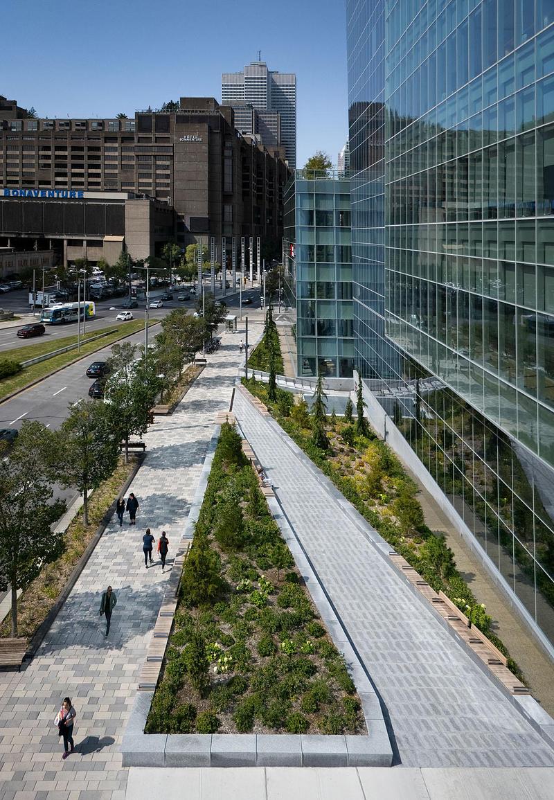 Dossier de presse | 7762-04 - Communiqué de presse | Dévoilement des lauréats | MŌNUMA, célèbre l’excellence - Mōnuma - Architecture résidentielle - Aménagement extérieur - Commercial | Place Banque Nationale – Parc Michel-Bélanger par CCxA - Crédit photo : Stephane Brugger