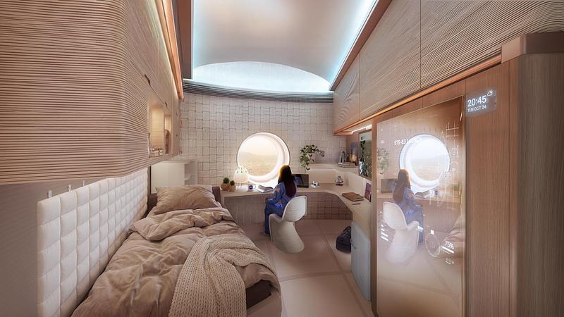 Press kit | 7968-01 - Press release | AENARA Realizes a Future Mars Habitat at Powerhouse Parramatta - AENARA - Event + Exhibition - Habitat Crew Quarters - Photo credit: AENARA